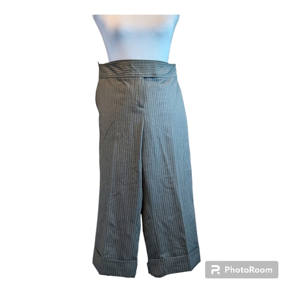 NWT! J Jill Pants Striped Stretch Comfort Cropped Wide Leg Capri SZ 14 - Picture 2 of 14